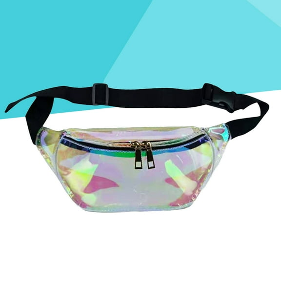 HOOWIFFY Holographic Fanny Pack Waist Bag 1Set Clear PVC Casual Chest Bag for Men Women