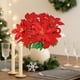 thumbnail image 1 of Ramo de Navidad de 7 Tenedores con Borde de Franela, Flores Artificiales, Decoración Navideña, Plantas En Maceta, Adornos Navideños., 1 of 6