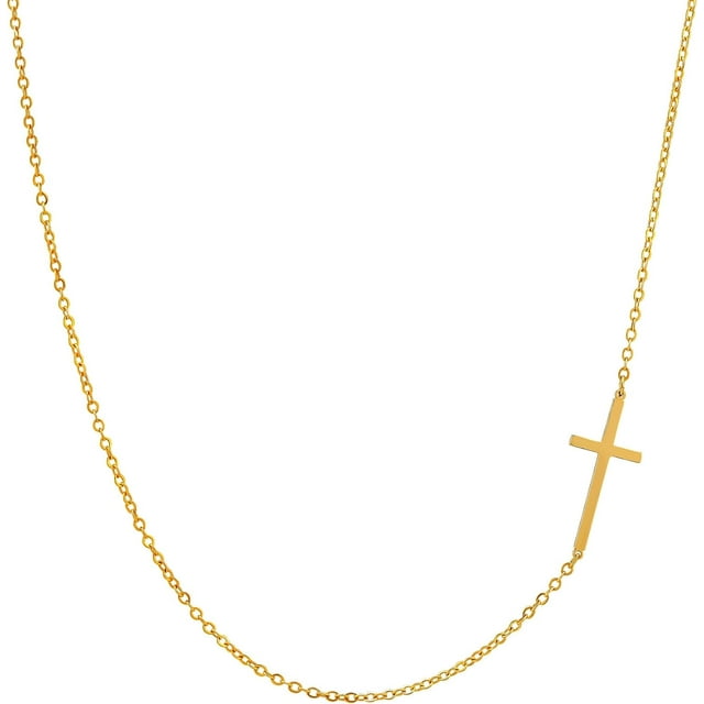 LAICAIW Layered Cross Necklace for Women, 14K Gold Plated Chain Necklace Dainty Gold Cross Pendant Necklace Simple Cute Necklaces for Women Gold Jewelry for Women, Cubic Zirconia