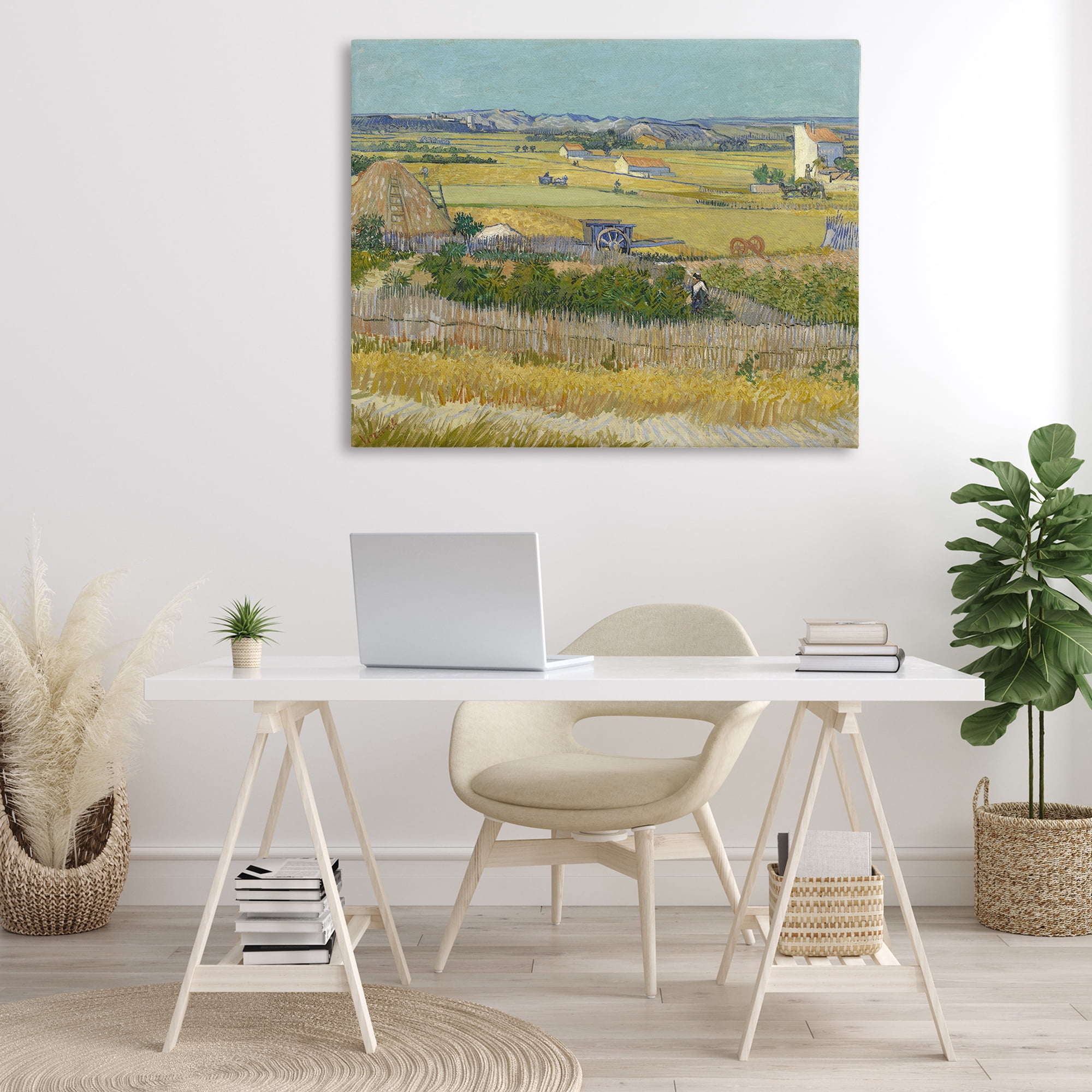 Stupell Industries Van Gogh The Harvest Landscape Landscape & Nature Painting Wrapped Canvas Art Print Wall Art, 48 x 36