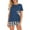 Blue, variant on hoksml Women's Summer Plaid Pajama Set Short Sleeve Crew Neck Top with Boxer Shorts Lightweight Breathable Gingham Sleepwear Loungewear