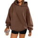 thumbnail image 3 of Sudaderas con Capucha de Gran Tamaño para Mujer, Sudaderas Cómodas, Conjuntos de Moda de Otoño, Blusas Casuales, Ropa de . Color Castaño XL, 3 of 8