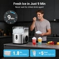 thumbnail image 5 of Snowyermine 35lb Nugget Ice Maker Portable Countertop, Pebble Crushed Soft Chewable Ice Maker Machine, Stainless Steel, 5 of 11