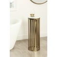 thumbnail image 3 of Kate and Laurel Paynter Marble Drink Table, 9 x 24, White and Gold, Tall Slatted Plant Stand Table with Marble Top for Use as Accent Living Room Table, 3 of 10