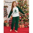 thumbnail image 2 of Oudiya Girls Christmas Pajamas Set Holiday Pjs for Kids Santa Long Sleeve Sleepwear, 4-13Y, 2 of 4