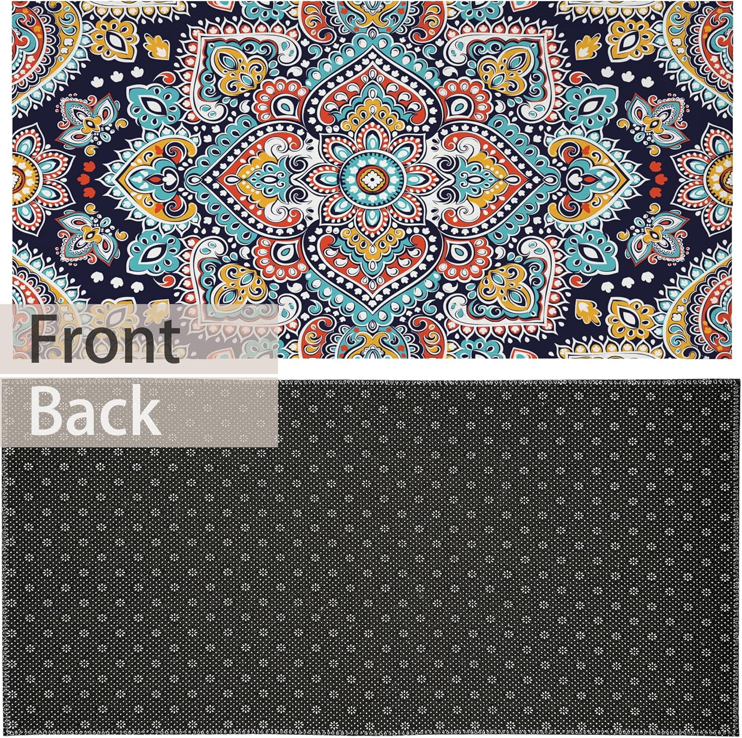 Mandala Doormat Entrance Rugs Indoor 17 x 30 Inch,Ethnic Welcome Doormat Decorative Home Floor Mat,Non Slip Rubber Back and Strong Water Absorption for Outdoor Indoor Entrance Decor