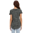 thumbnail image 2 of Uhndy Women's Short-Sleeved Solid Color Zipper Shirt-LQ, 2 of 2