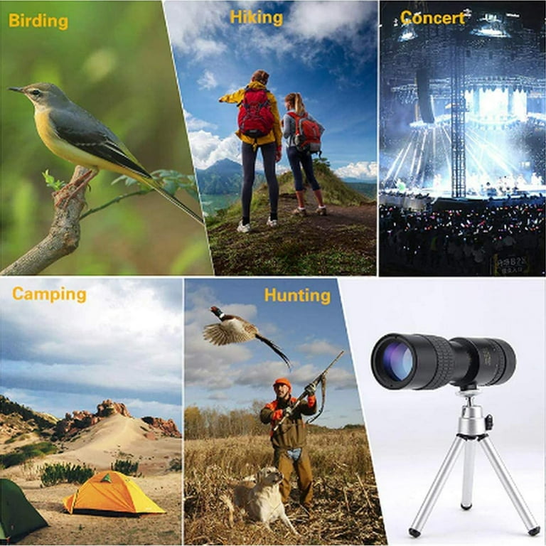 VALENTINE 10-300x40 Telescopio Profesional Binoculares Ocular Portátil Para  viajes de campamento Alta calidad 4K Super Zoom Impermeable Monocular