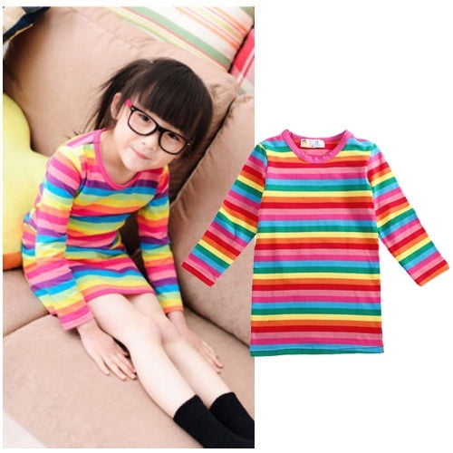 rainbow striped long sleeve shirt toddler