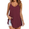 thumbnail image 2 of Camisola de doble correa sin mangas, escote en V fluido, tanque de doble correa para verano Lady Girl, 2 of 6