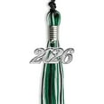 thumbnail image 2 of Endea Graduation Black/Green/White Mixed Color Graduation Tassel with Silver Date Drop, 2 of 2