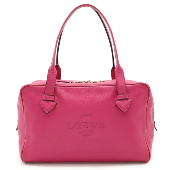 Pre-Owned LOEWE Heritage Handbag Leather Fuchsia Pink (Good)