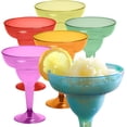 thumbnail image 1 of 48 Plastic Margarita Glasses - 12 oz - Hard Assorted Colours Plastic Cocktail Cups - Disposable Party Cups - Large Margarita Glasses - Cocktail Coupe, 1 of 6