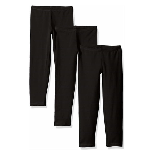 Hanes Legging en Jersey pour Filles, Lot de 3, L, Noir