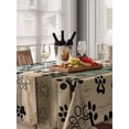 thumbnail image 6 of Dog Paws Table Cloth 60x84 Inch Rectangle, Teal Brown Wood Grain Vintage Waterproof Tablecloth Washable Table Cover for Party Picnic Dinner Decor, 6 of 9