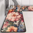 thumbnail image 2 of Kitchen Rugs Sets Of 2,Pioneer Flower Floral Print Pattern Anti Fatigue Kitchen Mat Rugs Non Slip Washable,Decorative Kitchen Floor Mats for Kitchen,Sink,Laundry,17"x47"+17"x47", 2 of 5