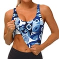 thumbnail image 4 of Lsque Evil Eye Printed Women'S Sports Bra, Compression, Moisture Wicking, High-Impact Sports Bra For Women,Supportive sports bra-Medium, 4 of 9