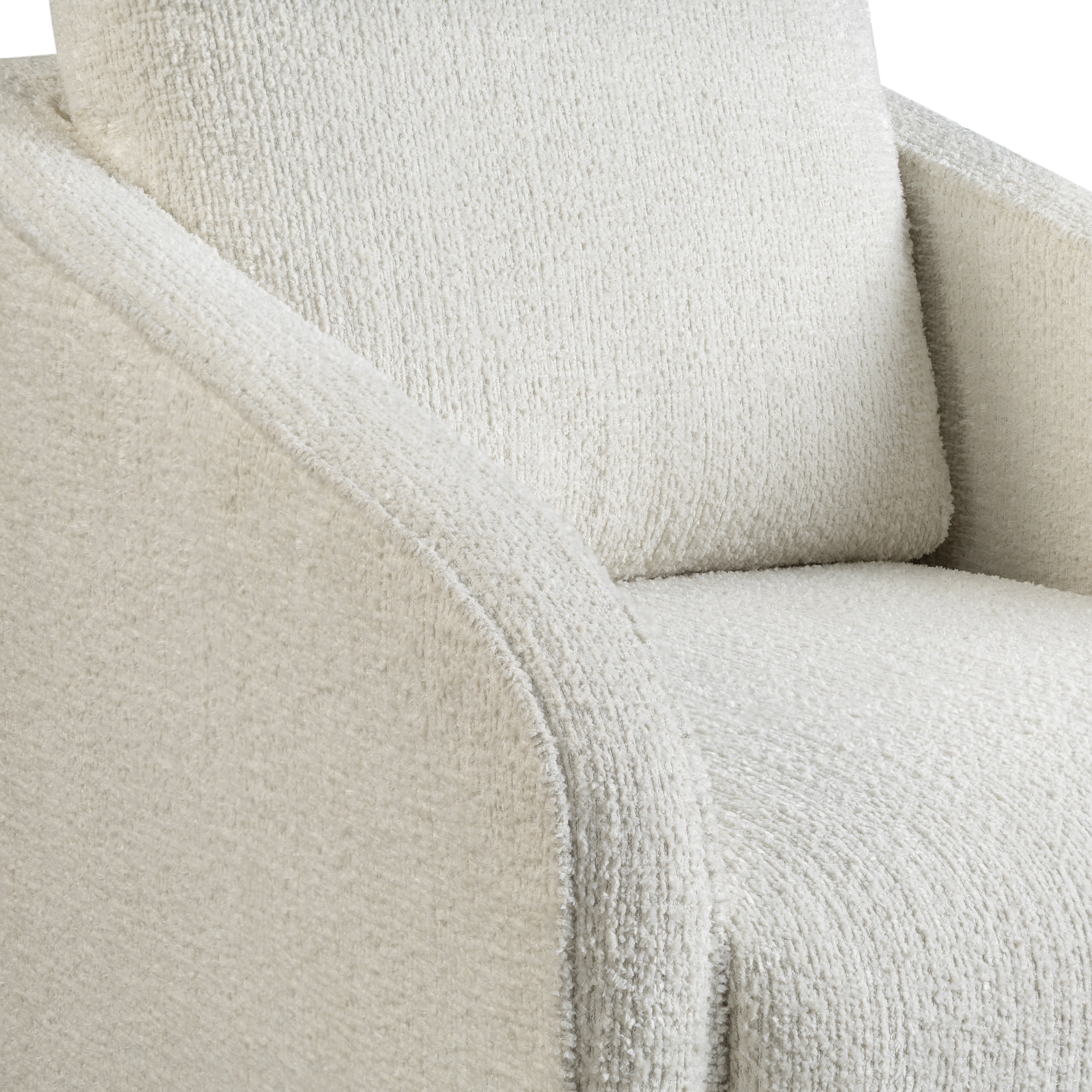 Studio Living Lychford Boho Swivel Accent Chair, Cream Chenille Fabric