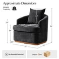 thumbnail image 4 of Tina's Home Modern Minimalist Chenille Fabric Swivel Accent Chair with Lumbar Pillow Black, 4 of 6