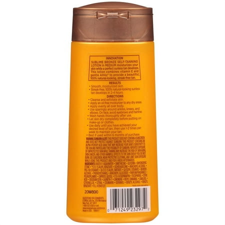 L'Oreal Paris Sublime Bronze Self-Tanning Lotion, Medium Natural Tan, 5 fl oz