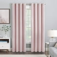 thumbnail image 2 of ECLIPSE Aurelia Velvet Room Darkening Grommet Noise Reduction Window Curtains (2 Panels), 52 in x 84 in, Blush, 2 of 7