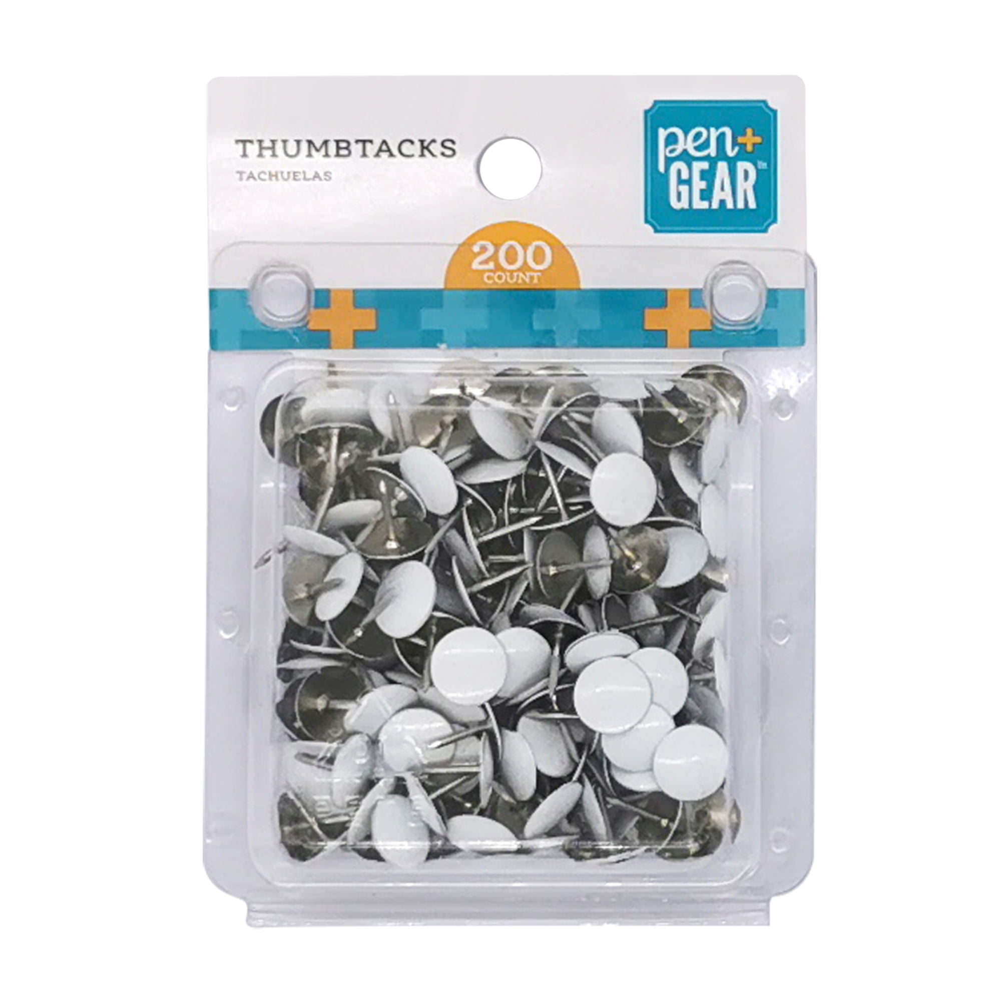 Pen + Gear Thumbtacks, Nickel Plated White Head, 200 Count, Pins and Tacks