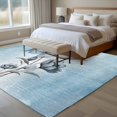 thumbnail image 4 of 5'x8' Area Rugs, Blue Flower Indoor Outdoor Area Rug for Living Room Bedroom, Retro Gradient Texture Painting Plant Leaf Washable Bathroom Rugs Kitchen Floor Carpet Mats Home Decor Aesthetic, 4 of 8