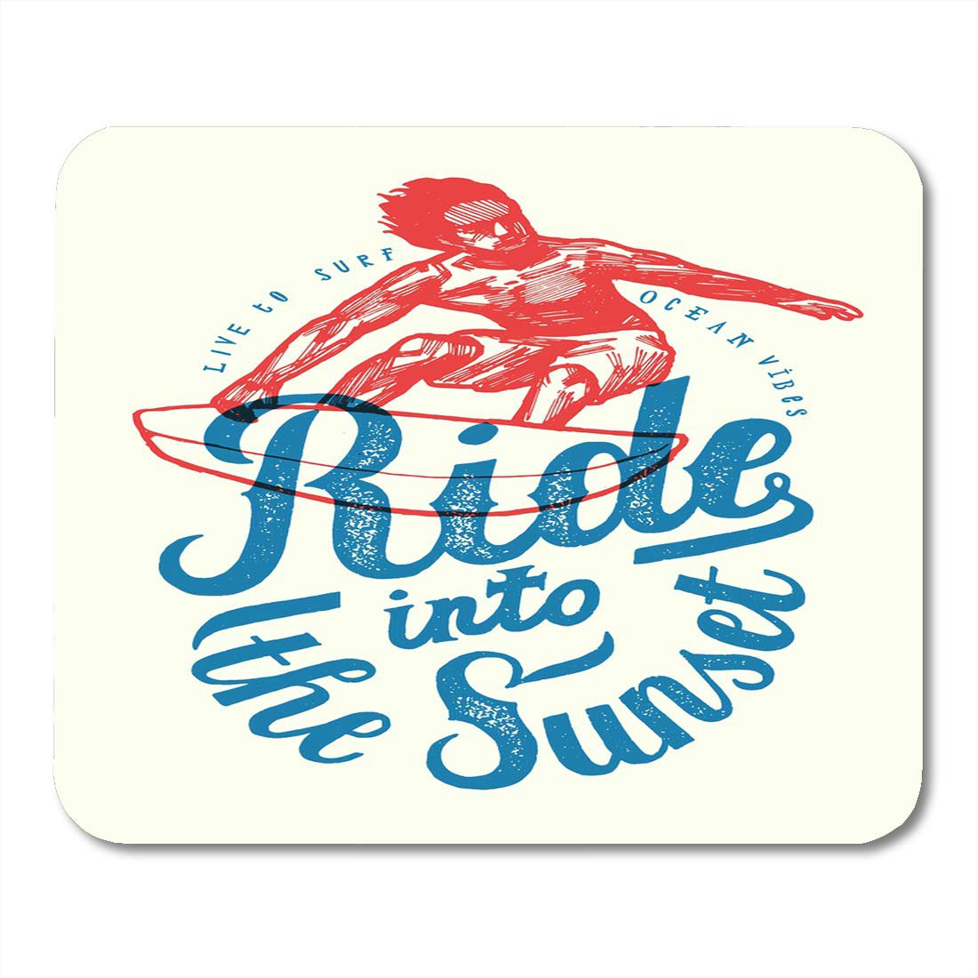 NUDECOR Sea Surfboard Ride Into The Sunset Realistic Vintage