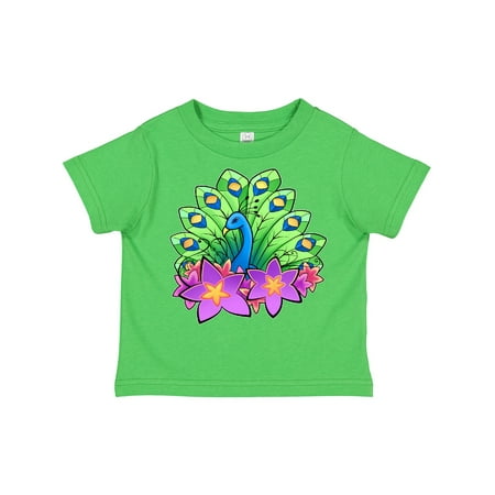 

Inktastic Peacock and Flowers Gift Toddler Boy or Toddler Girl T-Shirt