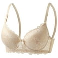 thumbnail image 2 of MGDXOX Womens Lace Bras Underwire Supportive Adjustable Straps Bralette Lightly Lined Comfortable Everyday Underwear Beige XL, 2 of 8