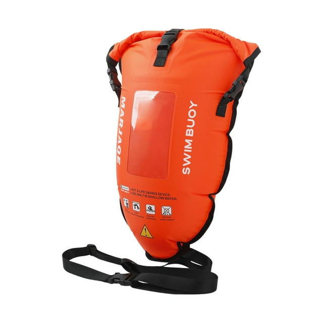 Lipstore 30L Highly Visible Swim Buoy Float for Training Open Water Swimming Swimmers Orange