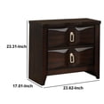 thumbnail image 7 of Transitional Style Wood Nightstand with 2 Drawers Espresso Brown - Saltoro Sherpi, 7 of 7