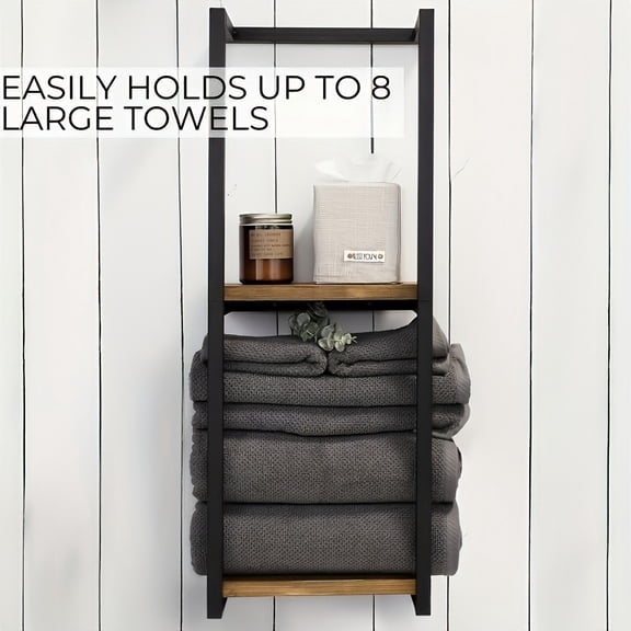 2-Tier Wall Mounted Bathroom Towel Rack, High‑Quality Metal Modern Towel Holder, Space‑Saving Storage Organizer for Bathroom, Bedroom Home Decor