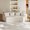 Beige, variant on YWEN Corduroy Curved Sectional Sofa, 2 Seater Symmetrical Modular Semi Circular Couch, Deep Seat Tufted Corner Sofa for Living Room, Lobby