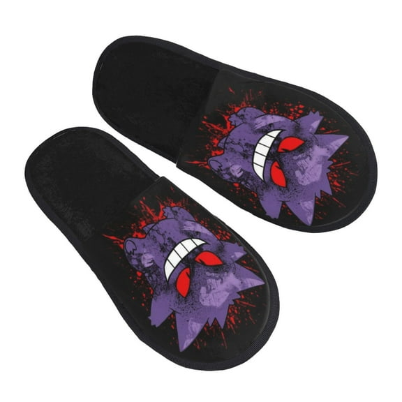 Gengar Furry Slippers For Men Women Fuzzy House Slippers Winter Anti-Slip Indoor And Outdoor Slip On Shoes Large