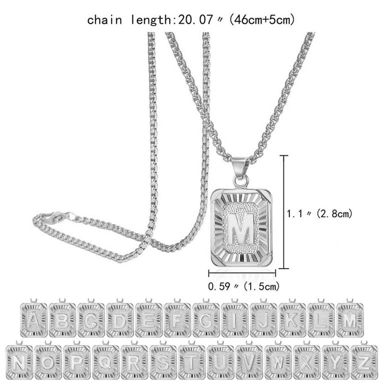 Silver plated initial necklace deals