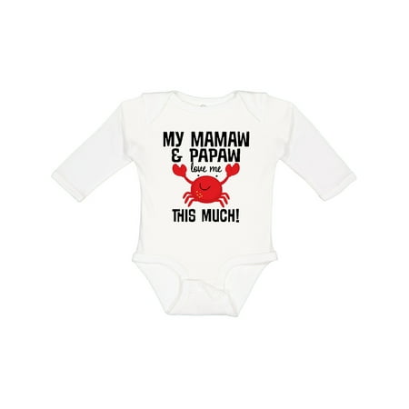 

Inktastic Mamaw Papaw Love Me Gift Baby Boy or Baby Girl Long Sleeve Bodysuit