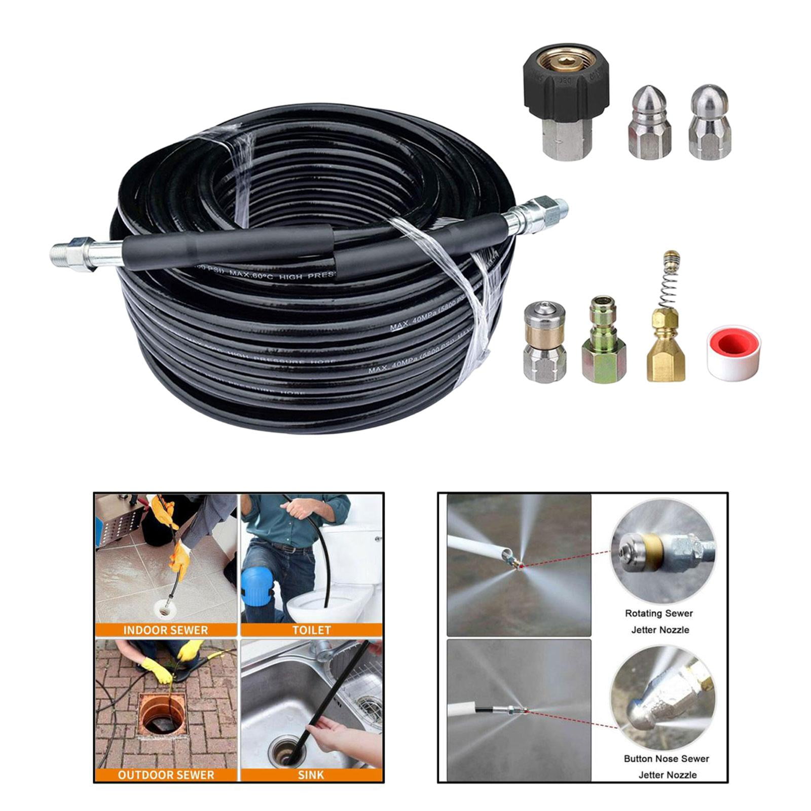 Pressure Washer Hose Pipe Cleaning Set Quick Connect 1/4" Flexible
