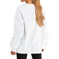 thumbnail image 2 of Women Oversized Sweatshirts Hoodie Fleece Crew Neck Long Sleeve Sweaters Comfy Fall Fashion Outfits White XXXL, 2 of 7