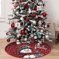 thumbnail image 5 of JOOCAR Snowman Let It Snow Red Christmas Tree Skirt 48 inch for Xmas Tree Christmas Party Decoration, 5 of 5