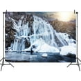 thumbnail image 3 of 7 x 5 ft Winter Mountain Lake Backdrop Park Photography Winter Nature Background Outdoor hiking camping Picnic party Home decor Photography studio Photography props, 3 of 5