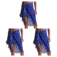 thumbnail image 2 of Qarigey Poliéster Niñas Plegable Casual Bohemio Romántico Verano Vacaciones Compras Citas Playa Jugando Faldas Azul Type1 NO1, 2 of 6
