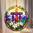 thumbnail image 5 of AatoeaX Stained - Glass Cross Ornament: Religious Art, Vivid Colors, Transparent Acrylic, Hanging Decor for Churches, Spiritual Spaces & Easter Decor, 5 of 5