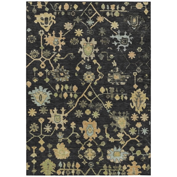 Dalyn Rugs Machine Washable Indoor/Outdoor Chantille Black 2'6" x 3'10" Rug
