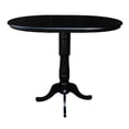 thumbnail image 4 of 36" Round Bar Height Table with 12" Leaf and 2 X-back Stools - Black - 3 Piece set, 4 of 8