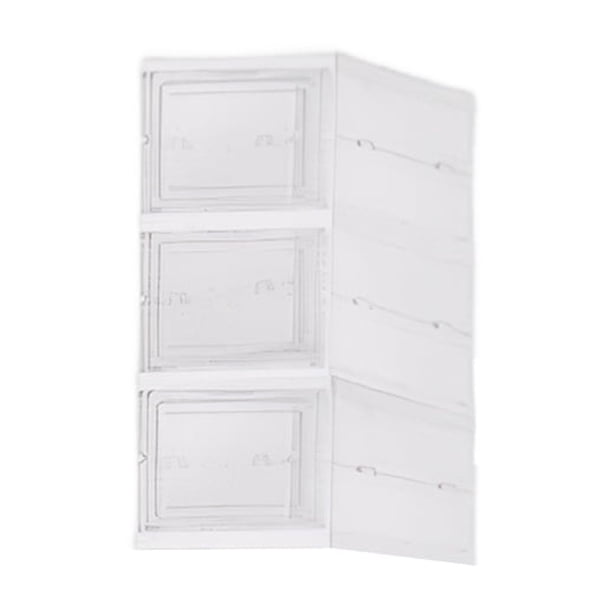 Bewildely Zapatero plegable de 9 capas con organizador de almacenamiento transparente, malla trasera para mayor aire Almacenamiento y organización del hogar Blanco 3 capas