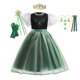 thumbnail image 1 of Vestido de princesa Anna de Frozen de Disney para niñas, vestido de graduación de malla con manga abullonada, Cosplay de Navidad, disfraces de fiesta de cumpleaños de reina de la nieve Fivean unisex, 1 of 2