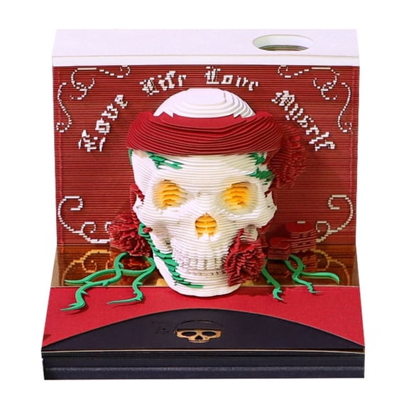 2026 Time Piece Desk Calendar, Skeleton Paper Carving Art Calendar & Memo Pad – Creative Notepad Gift for Christmas, Housewarming & Office Decoration