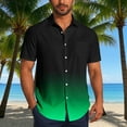 thumbnail image 2 of JUUYY Men's Gradient Print Button Down Shirt Short Sleeve Relaxed Fit Casual Vacation Breathable Lightweight Summer Beach Shirts Tops Green XXXXXL, 2 of 6
