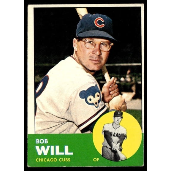 1963 Topps Baseball Card Bob Will Chicago Cubs #58 EX+